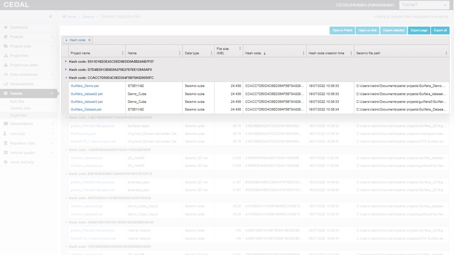 Blueback_project_tracker_Seismic_data_duplication